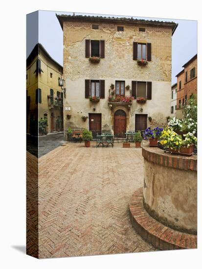 Local Restaurant in Piazza, Pienza, Italy-Dennis Flaherty-Premier Image Canvas