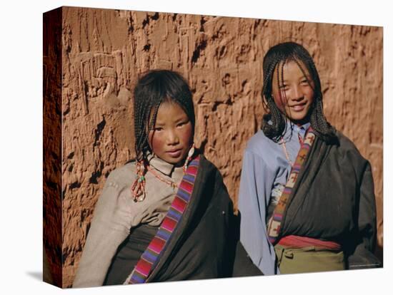 Local Tibetan Girls, Tibet, China, Asia-Gavin Hellier-Premier Image Canvas
