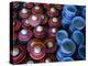 Locally Made Baskets and Ceramic Bowls for Sale in Najran Basket Souq, Najran, Asir, Saudi Arabia-Tony Wheeler-Premier Image Canvas