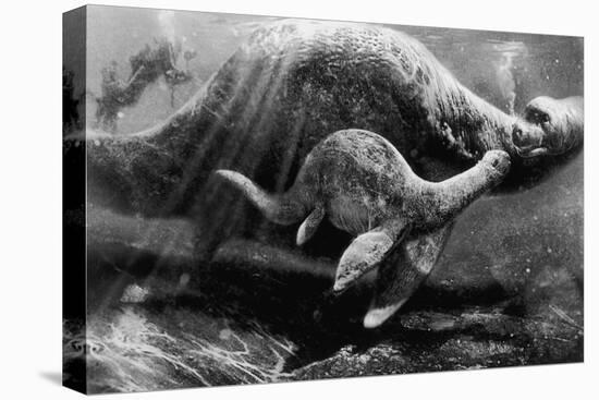 Loch Ness Monster and Young-null-Premier Image Canvas