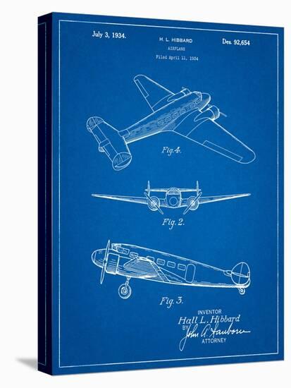 Lockheed Electra Airplane Patent-Cole Borders-Stretched Canvas