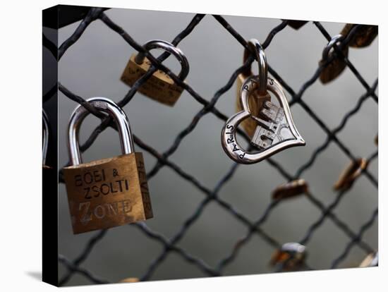 Locks on the Bridges of Paris are Quite Popular for Couples to Manifest their Wish for Eternal Love-David Bank-Premier Image Canvas