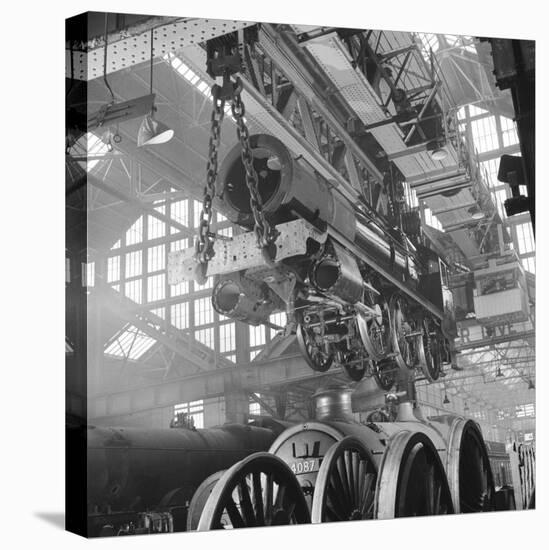 Locomotive Construction in a Large Railway Shed-Heinz Zinram-Premier Image Canvas