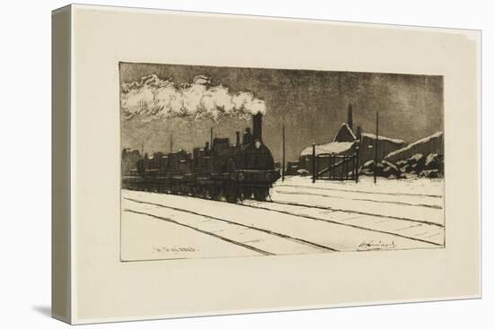 Locomotive, Effet De Neige, C.1888 (Etching & Aquatint)-Henri-Charles Guérard-Premier Image Canvas