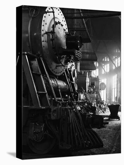 Locomotives in Roundhouse-Jack Delano-Premier Image Canvas