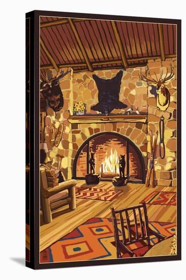 Lodge Interior-Lantern Press-Stretched Canvas