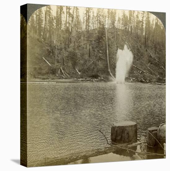 Log Flume, Oregon, Usa-Underwood & Underwood-Premier Image Canvas
