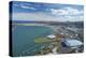 Logan Park, Forsyth Barr Stadium, and Otago Harbor, Dunedin, South Island, New Zealand, aerial-David Wall-Premier Image Canvas