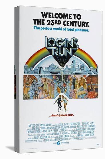 LOGAN'S RUN, US poster, bottom from left: Michael York, Jenny Agutter, 1976-null-Stretched Canvas
