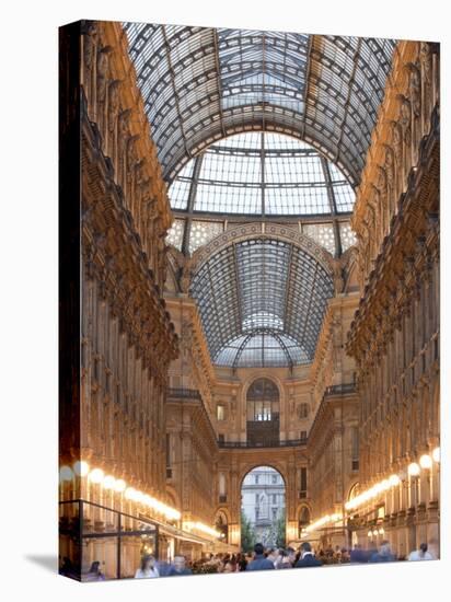 Lombardy, Milan, Galleria Vittorio Emanuele Ii, Shopping Arcade, Interior, Evening, Italy-Walter Bibikow-Premier Image Canvas