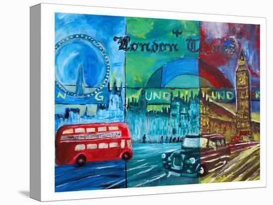 London Bus And Big Ben 2-M Bleichner-Stretched Canvas