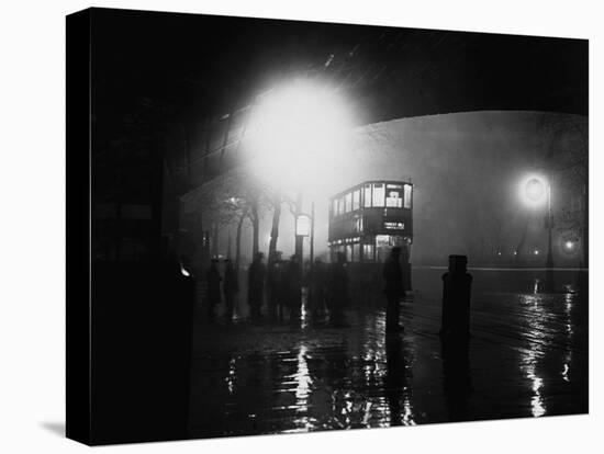 London Bus in Fog-null-Premier Image Canvas