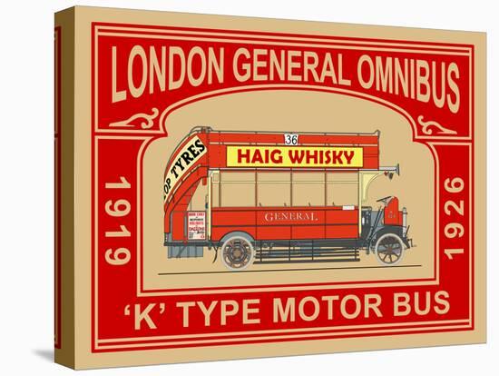 London Bus K-Type-Mark Rogan-Stretched Canvas