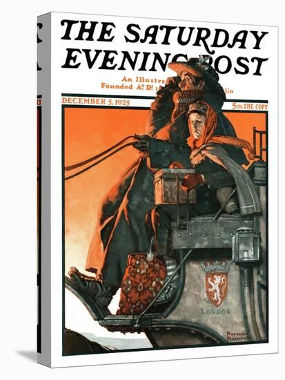 "London Coach" Saturday Evening Post Cover, December 5,1925-Norman Rockwell-Premier Image Canvas