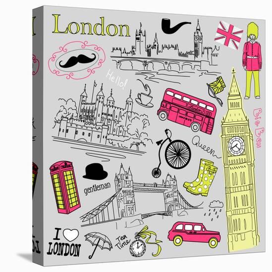 London Doodles-Alisa Foytik-Stretched Canvas