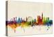 London England Skyline-Michael Tompsett-Stretched Canvas