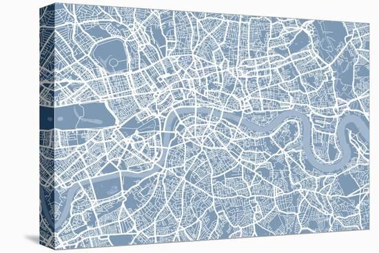 London England Street Map-Michael Tompsett-Stretched Canvas