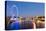 London Eye and Big Ben on the Banks of Thames River at Twilight-ollirg-Premier Image Canvas