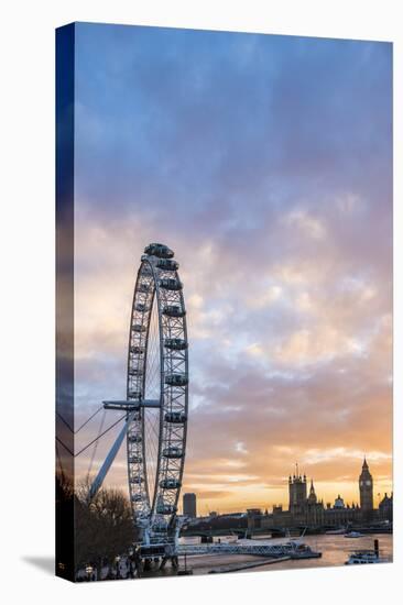 London Eye (Millennium Wheel) at sunset, London Borough of Lambeth, England, United Kingdom, Europe-Matthew Williams-Ellis-Premier Image Canvas