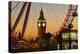 London Eye (Millennium Wheel) frames Big Ben at sunset, London, England, United Kingdom, Europe-Charles Bowman-Premier Image Canvas