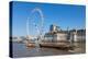 London Eye, tug boat and barge, River Thames, London, England, United Kingdom, Europe-John Guidi-Premier Image Canvas