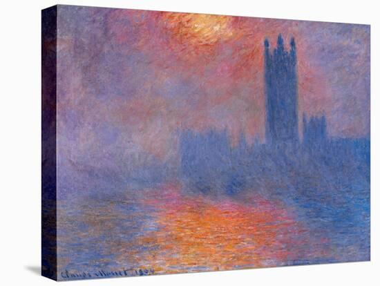 London Houses of Parliament. the Sun Shining Through the Fog-Claude Monet-Premier Image Canvas