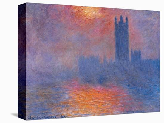 London Houses of Parliament. the Sun Shining Through the Fog-Claude Monet-Premier Image Canvas