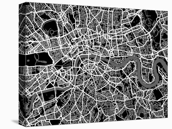 London Map Art-Michael Tompsett-Stretched Canvas