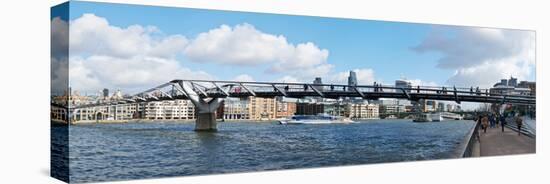 London Millennium Footbridge crossing the Thames River with a cathedral in the background, St. P...-null-Premier Image Canvas