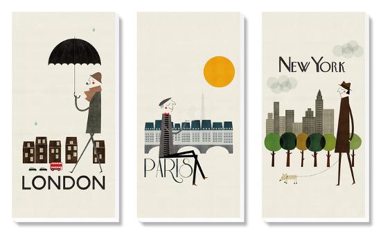 London/Paris/New York-null-Stretched Canvas