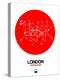 London Red Subway Map-NaxArt-Stretched Canvas