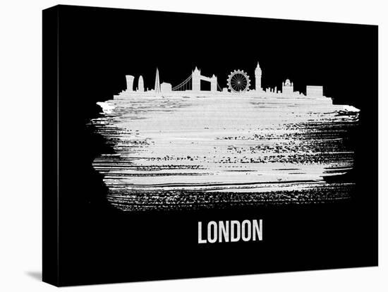 London Skyline Brush Stroke - White-NaxArt-Stretched Canvas