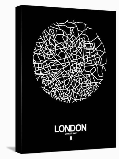 London Street Map Black-null-Stretched Canvas