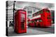 London, the Uk. Red Phone Booth and Red Bus in Motion. English Icons-Michal Bednarek-Premier Image Canvas