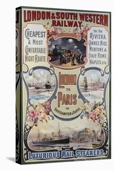 London to Paris Poster, London and South Western Railway-null-Premier Image Canvas
