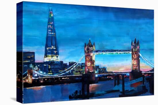 London Tower Bridge and The Shard at Dusk-Markus Bleichner-Stretched Canvas