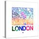 London Watercolor Street Map-NaxArt-Stretched Canvas