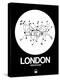 London White Subway Map-NaxArt-Stretched Canvas