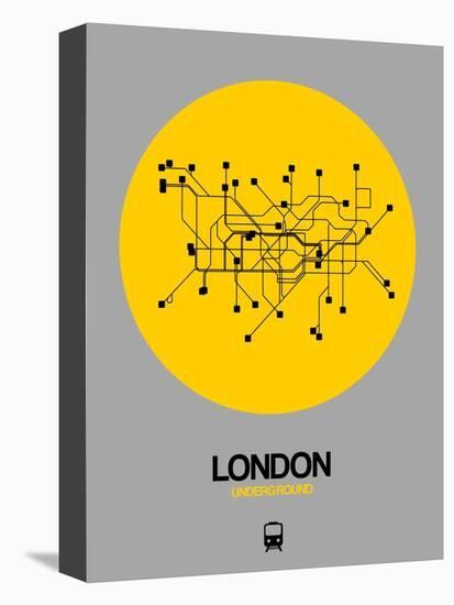 London Yellow Subway Map-NaxArt-Stretched Canvas