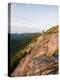 Lone hiker near the summit of Cadillac Mountain, Acadia National Park, Maine, USA-Jerry & Marcy Monkman-Premier Image Canvas