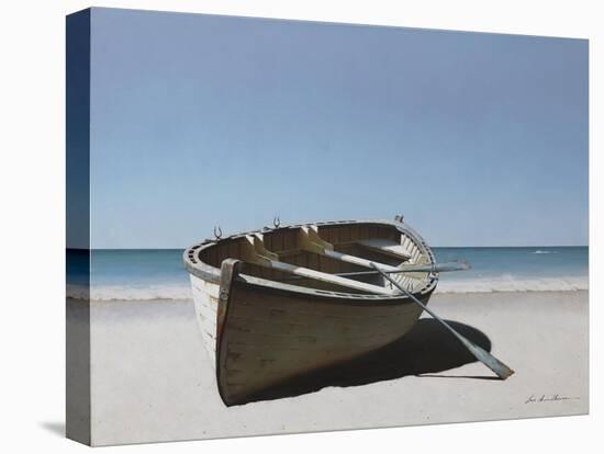 Lonely Boat on Beach-Zhen-Huan Lu-Premier Image Canvas