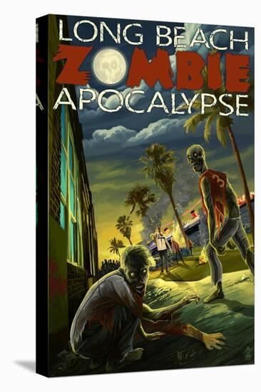 Long Beach, California - Zombie Apocalypse-Lantern Press-Stretched Canvas