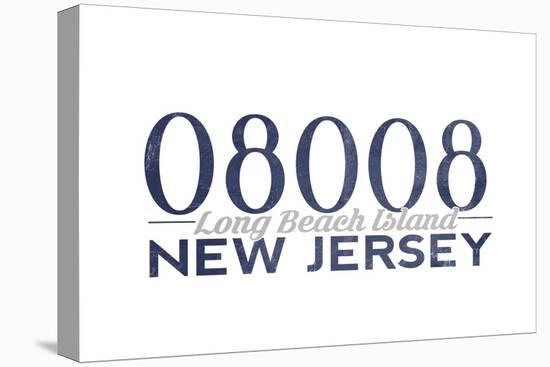 Long Beach Island, New Jersey - 08008 Zip Code (Blue)-Lantern Press-Stretched Canvas