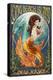 Long Beach Island, New Jersey - Mermaid-Lantern Press-Stretched Canvas