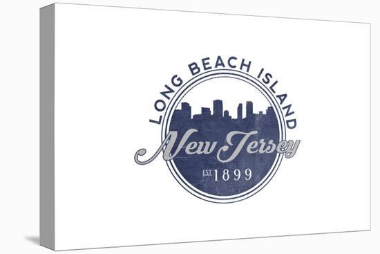 Long Beach Island, New Jersey - Skyline Seal (Blue)-Lantern Press-Stretched Canvas