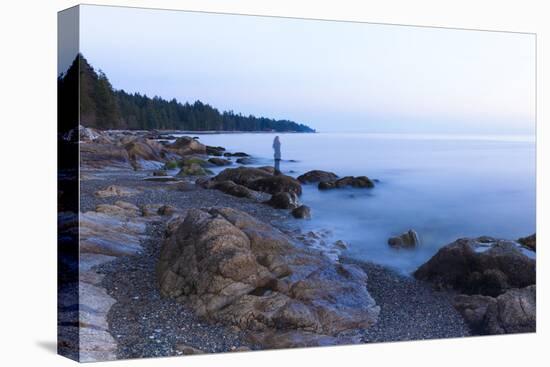 Long exposure of a transparent image of woman on the beach in Sechelt, British Columbia, Canada-Kristin Piljay-Premier Image Canvas