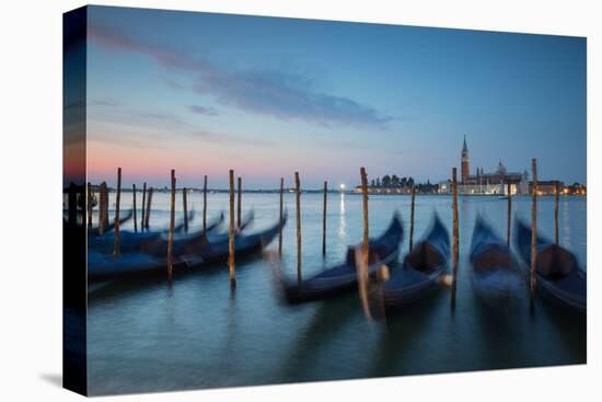 Long Exposure of Blue Gondolas at Dawn with the Church of San Giorgio Maggiore-Alex Saberi-Premier Image Canvas