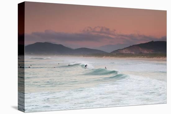 Long Exposure of Surfers Enjoy the Wave on Praia Da Joaquina Beach-Alex Saberi-Premier Image Canvas