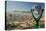 Long range binoculars for tourists and panoramic view of skyline and downtown of El Paso Texas l...-null-Premier Image Canvas