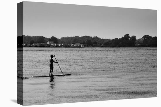 Longboard Surfer Shelter Island New York-null-Stretched Canvas